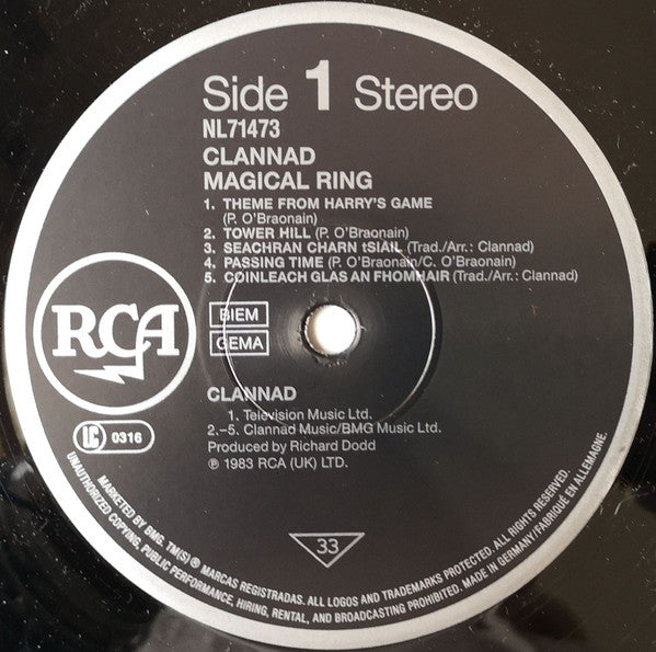 Clannad : Magical Ring (LP, Album, RE, 2-l)