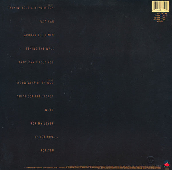 Tracy Chapman : Tracy Chapman (LP, Album, Mat)