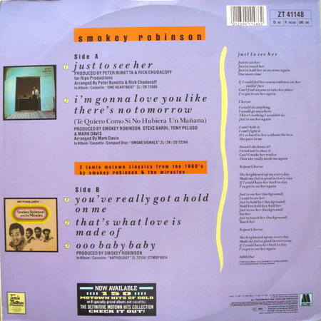 Smokey Robinson : Just To See Her (12", Single)