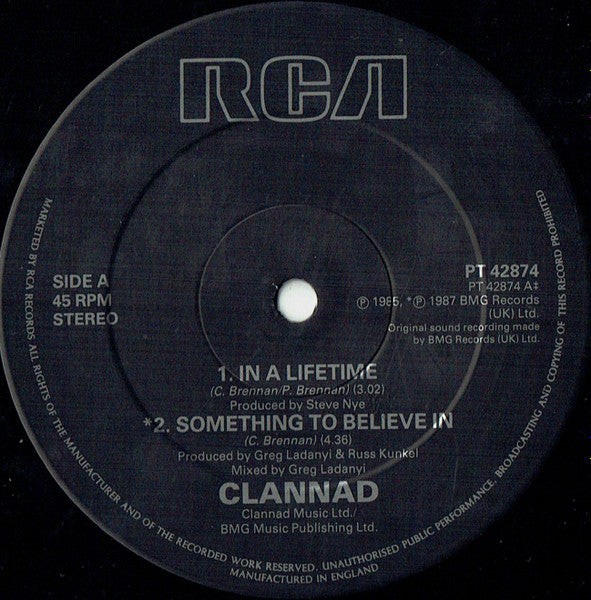 Clannad : In A Lifetime (12", Single, RE)