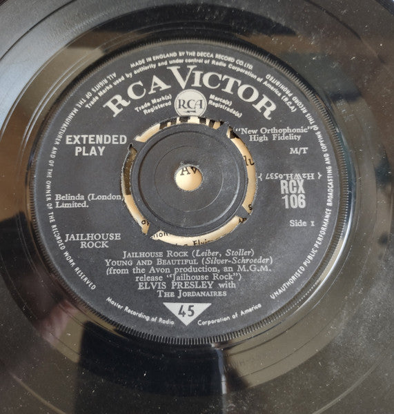 Elvis Presley : Jailhouse Rock (7", Album, EP, RP, 4-p)
