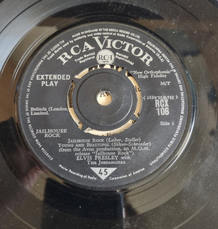 Elvis Presley : Jailhouse Rock (7", Album, EP, RP, 4-p)
