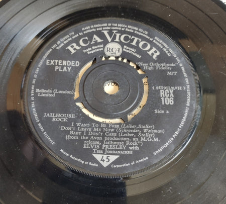 Elvis Presley : Jailhouse Rock (7", Album, EP, RP, 4-p)