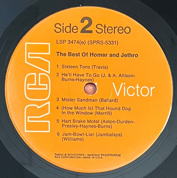 Homer And Jethro : The Best Of Homer And Jethro (LP, Comp)