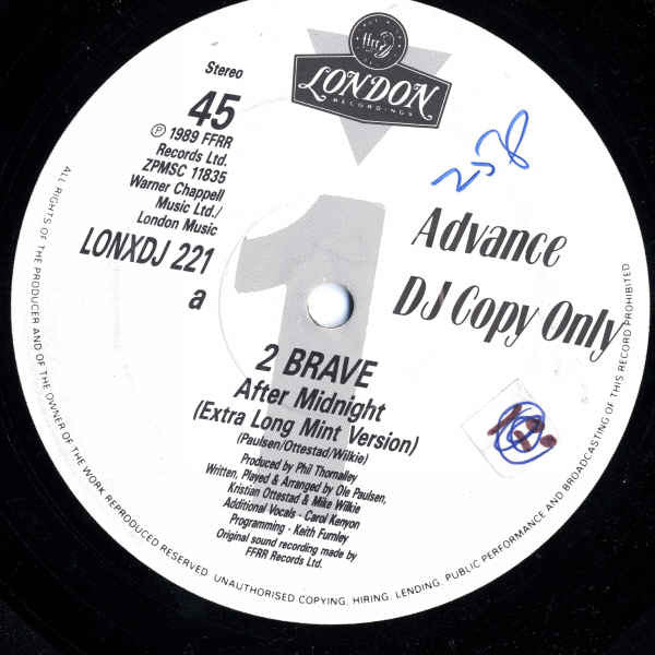 2 Brave : After Midnight (12", Promo)