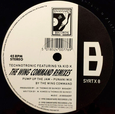 Technotronic Featuring Ya Kid K : Get Up (Before The Night Is Over) / Pump Up The Jam - The Wing Command Remixes (12")