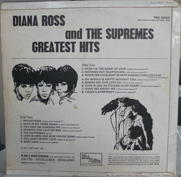 Diana Ross And The Supremes* : Greatest Hits (LP, Comp, Mono)