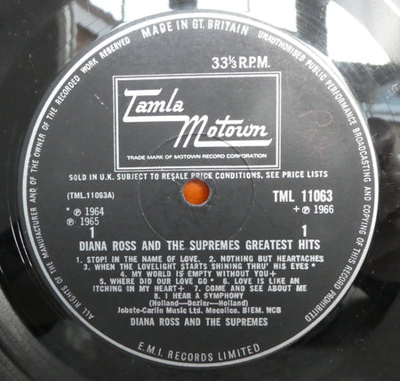 Diana Ross And The Supremes* : Greatest Hits (LP, Comp, Mono)