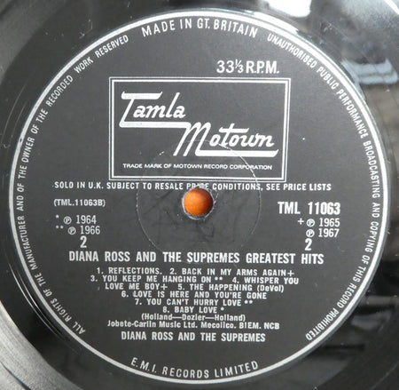 Diana Ross And The Supremes* : Greatest Hits (LP, Comp, Mono)