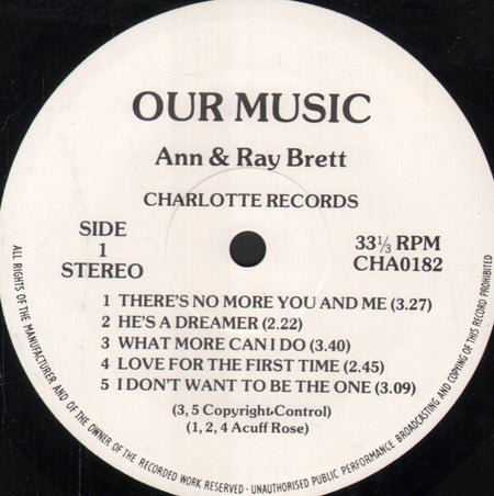 Ann & Ray Brett : Our Music (LP, Album)