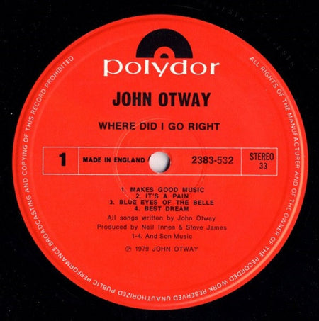 John Otway : Where Did I Go Right? (LP, Album)