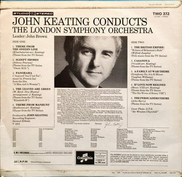 John Keating : John Keating Conducts The London Symphony Orchestra (LP, Album)