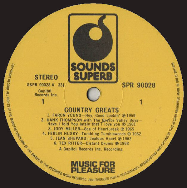 Various : Country Greats (LP, Comp, UK )