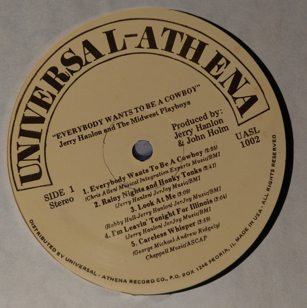 Jerry Hanlon : Everybody Wants To Be A Cowboy (LP)