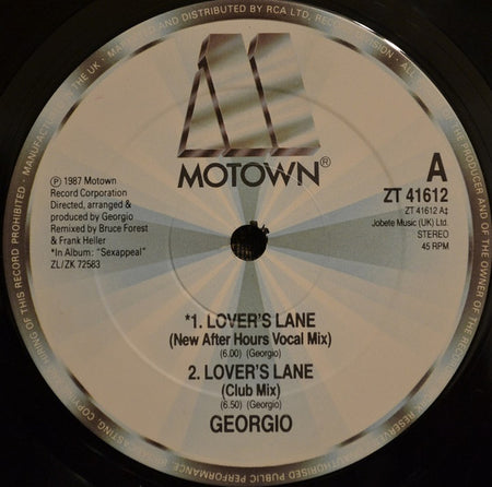 Georgio (2) : Lover's Lane (12", Single)