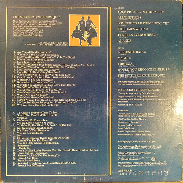 The Statler Brothers : Harold, Lew, Phil & Don (LP, Pit)