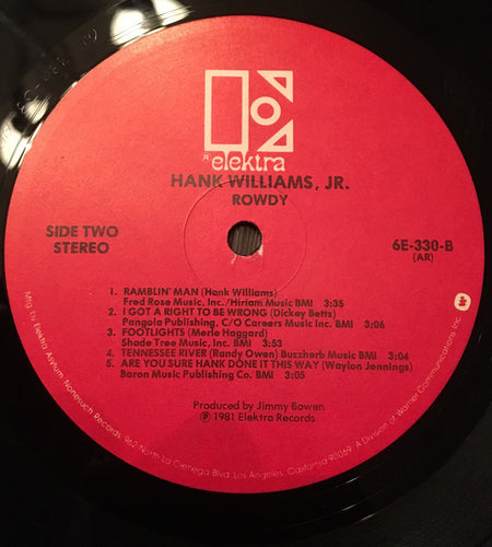 Hank Williams Jr. : Rowdy (LP, Album, All)