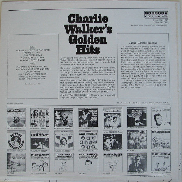 Charlie Walker (2) : Charlie Walker's Golden Hits (LP, Comp, RE, Bro)