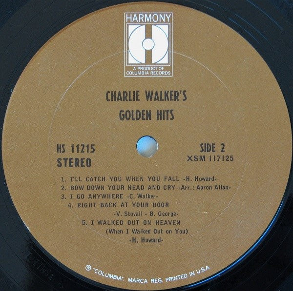 Charlie Walker (2) : Charlie Walker's Golden Hits (LP, Comp, RE, Bro)