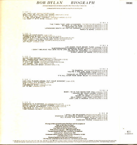 Bob Dylan : Biograph (5xLP, Comp + Box)