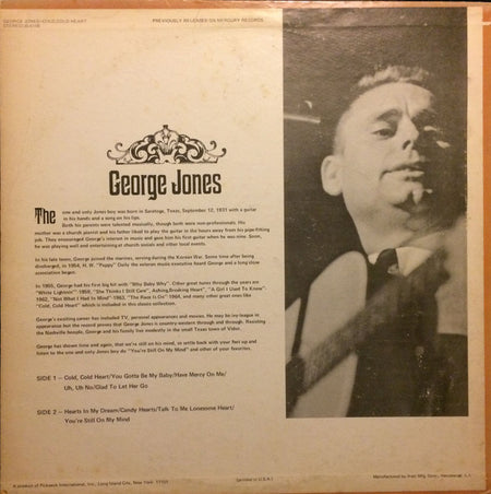George Jones (2) : Cold, Cold Heart (LP, Comp)