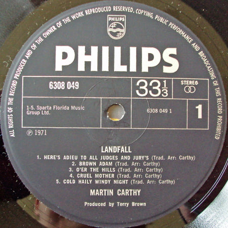 Martin Carthy : Landfall (LP, Album)