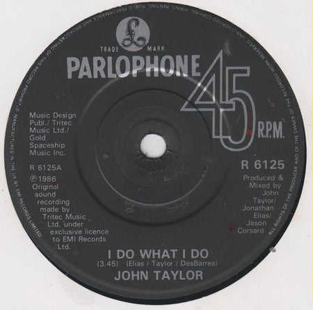 John Taylor : I Do What I Do... (Theme For 9½ Weeks) (7", Single)