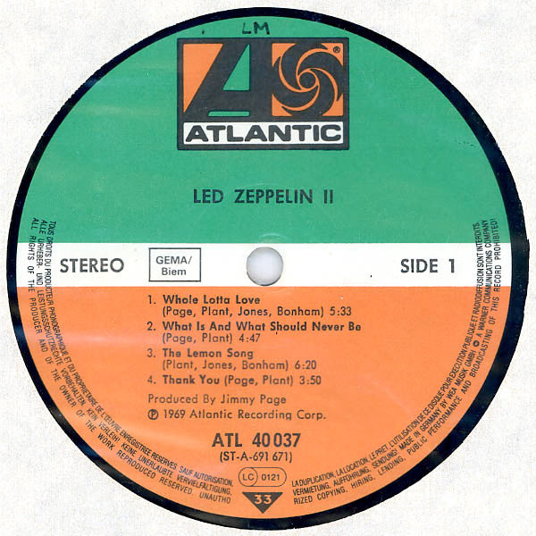 Led Zeppelin : Led Zeppelin II (LP, Album, RE, Gat)