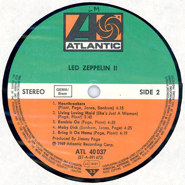 Led Zeppelin : Led Zeppelin II (LP, Album, RE, Gat)