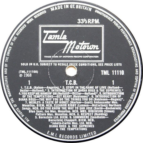 Diana Ross And The Supremes* With The Temptations : (The Original Soundtrack From) TCB (LP, Album, Mono)