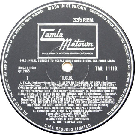 Diana Ross And The Supremes* With The Temptations : (The Original Soundtrack From) TCB (LP, Album, Mono)