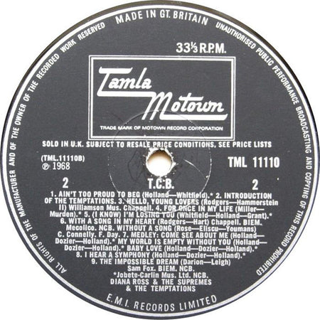 Diana Ross And The Supremes* With The Temptations : (The Original Soundtrack From) TCB (LP, Album, Mono)