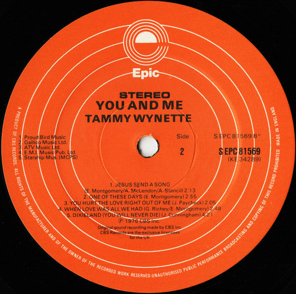 Tammy Wynette : You And Me (LP, Album)