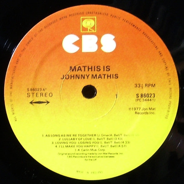 Johnny Mathis : Mathis Is... (LP)