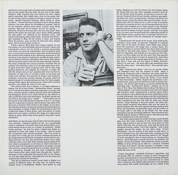 Eddie Cochran : Eddie Cochran (2xLP, Comp, Mono, All)