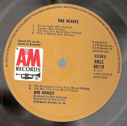 Rab Noakes : Rab Noakes (LP, Album)