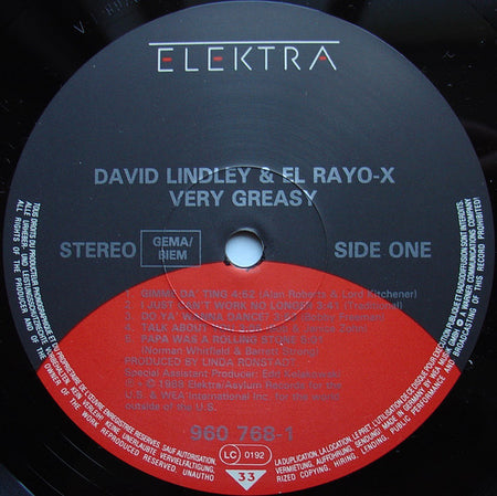 David Lindley And El Rayo-X : Very Greasy (LP, Album)