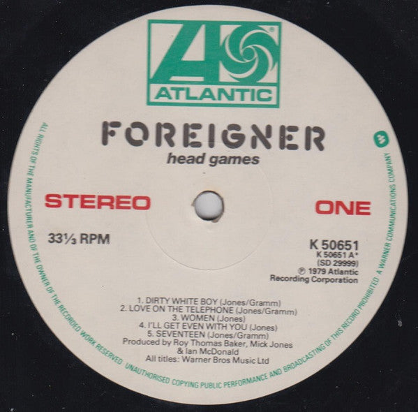Foreigner : Head Games (LP, Album)