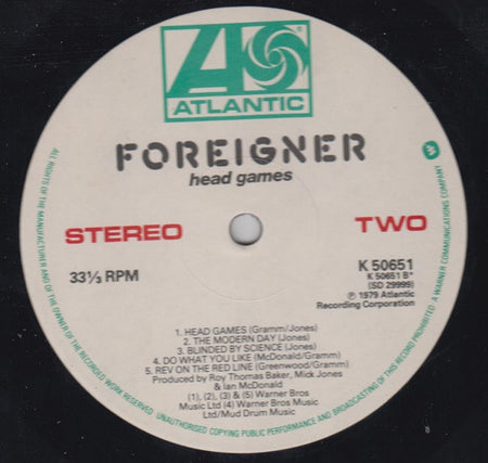 Foreigner : Head Games (LP, Album)