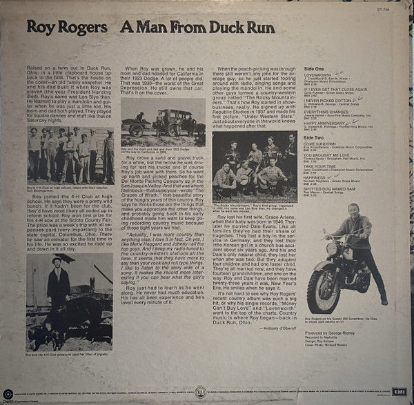 Roy Rogers (3) : A Man From Duck Run (LP, Album, Red)