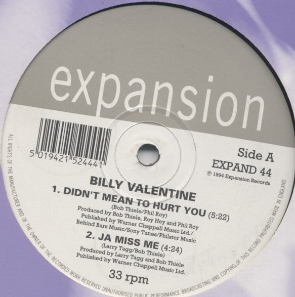 Billy Valentine : Didn't Mean To Hurt You EP (12", EP)