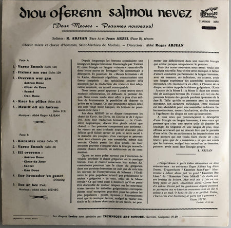 Chorale Saint-Mathieu de Morlaix : Diou Oferenn Salmou Nevez (LP)