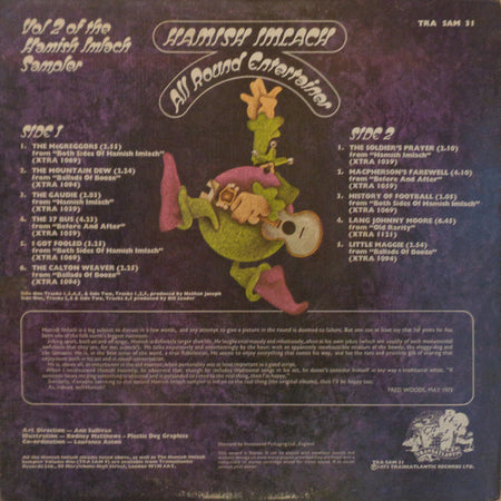 Hamish Imlach : All Round Entertainer, Sampler Vol. 2 (LP, Comp)