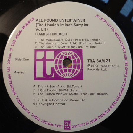 Hamish Imlach : All Round Entertainer, Sampler Vol. 2 (LP, Comp)