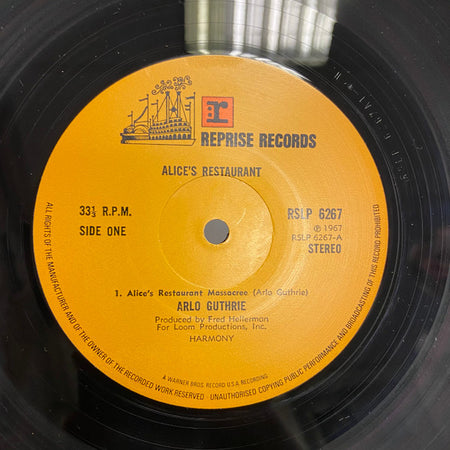Arlo Guthrie : Alice's Restaurant (LP, Album, RP)