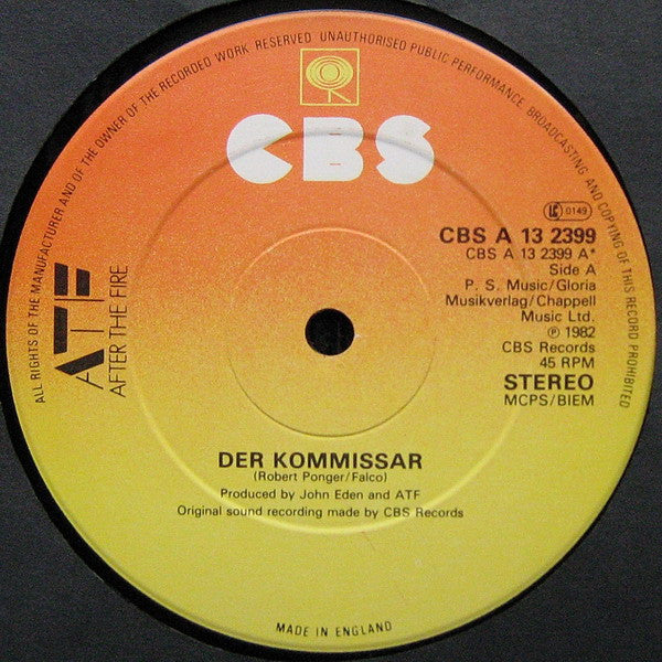 After The Fire : Der Kommissar / Nobody Else But You (12")