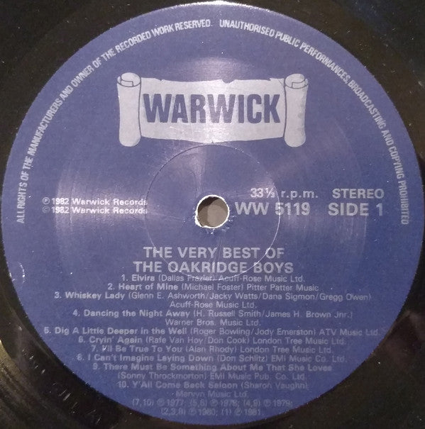 The Oak Ridge Boys : The Very Best Of The Oak Ridge Boys (LP, Comp)