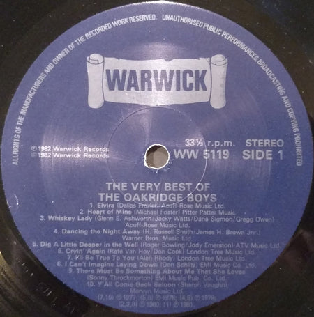 The Oak Ridge Boys : The Very Best Of The Oak Ridge Boys (LP, Comp)