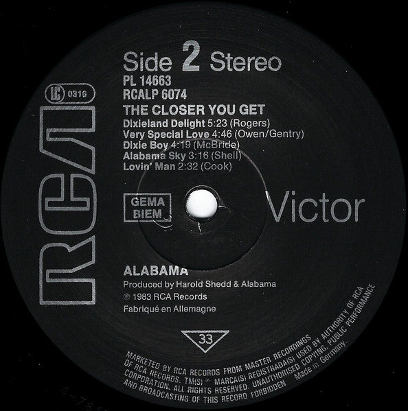 Alabama : The Closer You Get... (LP, Album)