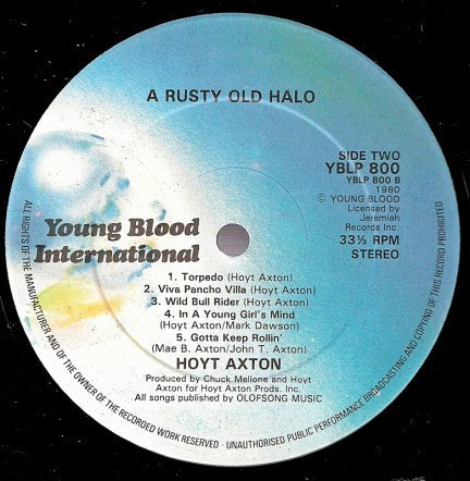 Hoyt Axton : A Rusty Old Halo (LP)